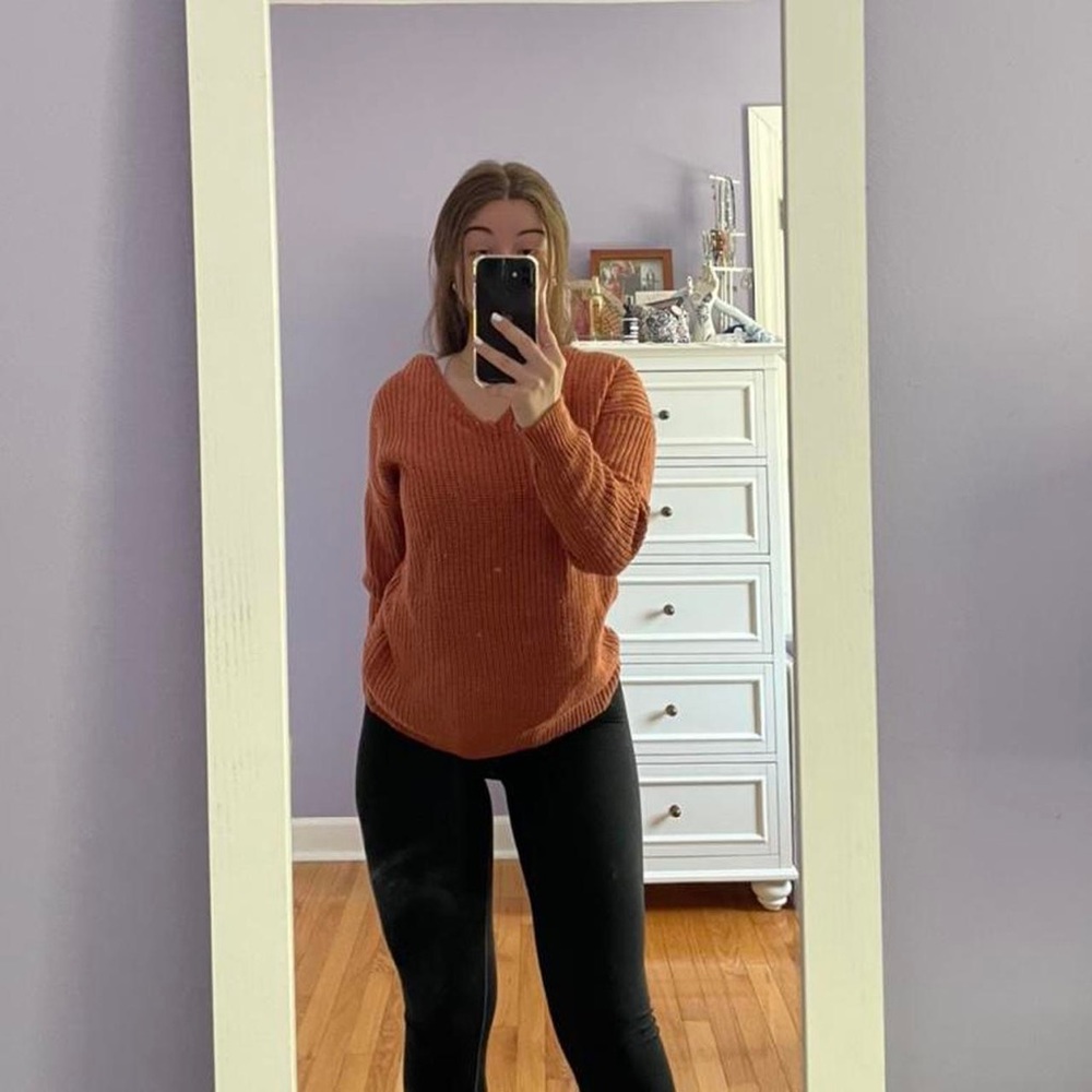 Orange /amber Chunky knit sweater